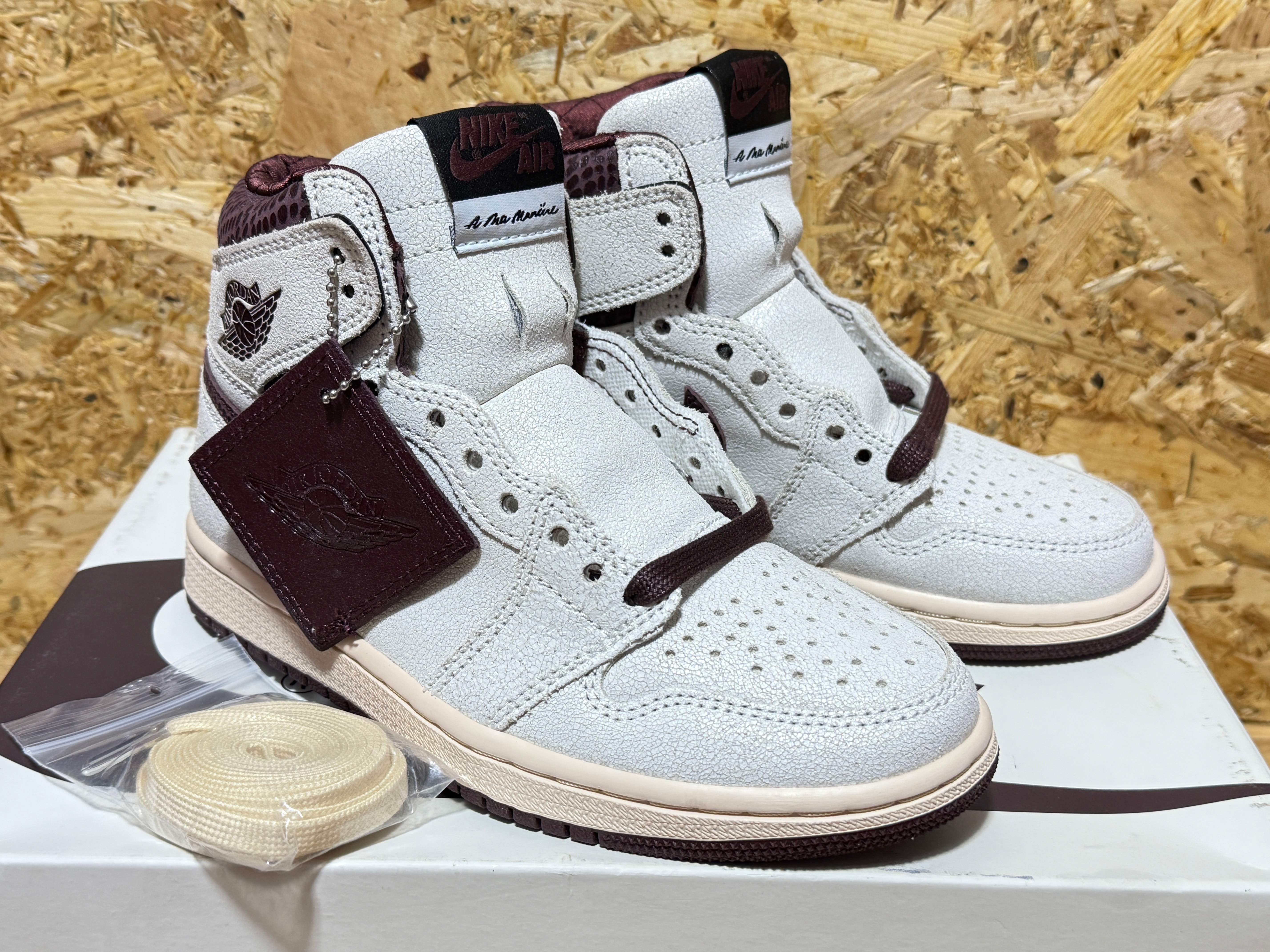 A Ma Maniere × Nike Air Jordan 1 Retro High OG "Sail and Burgundy"