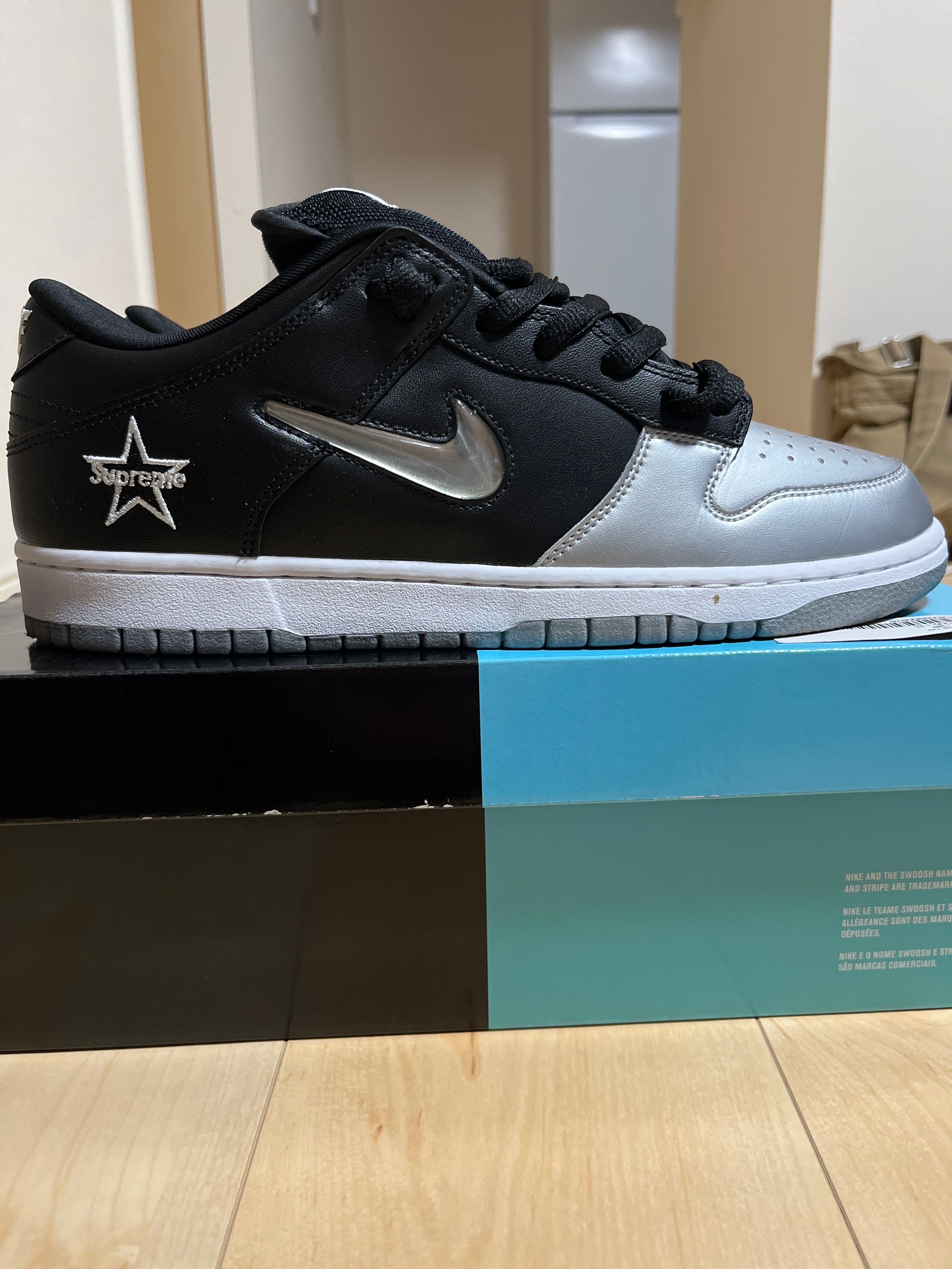 Supreme × Nike Dunk Low "Metallic Silver/Black"