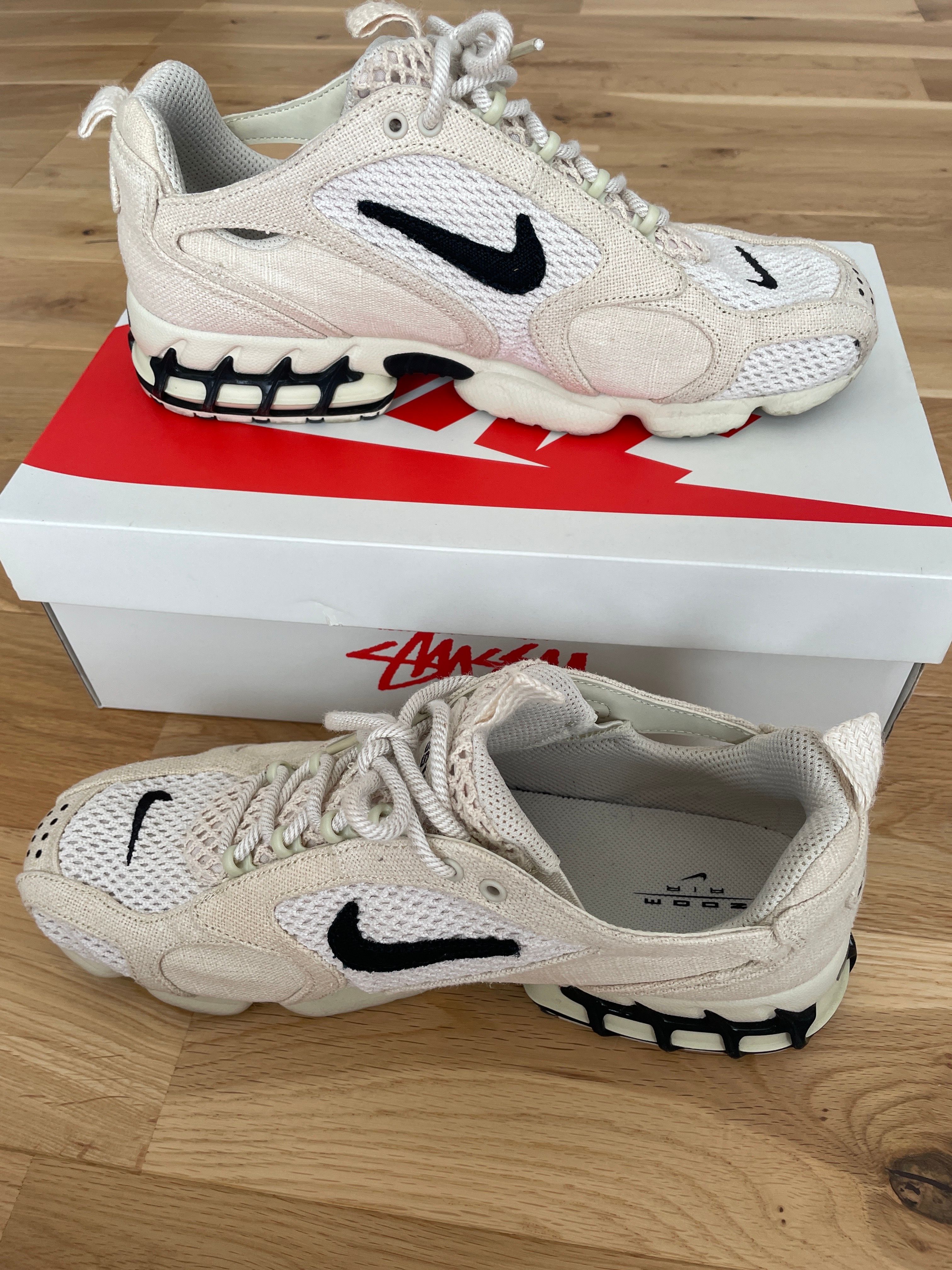 Stussy × Nike Air Zoom Spiridon CG 2 "Fossil/Black"