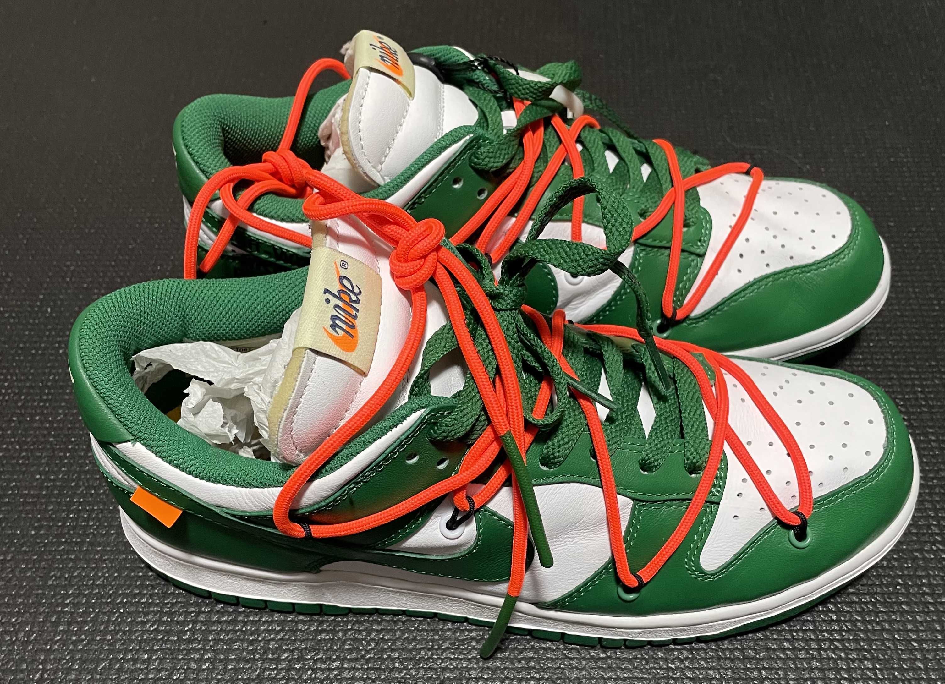 Off-White × Nike Dunk Low "White/Pine Green"