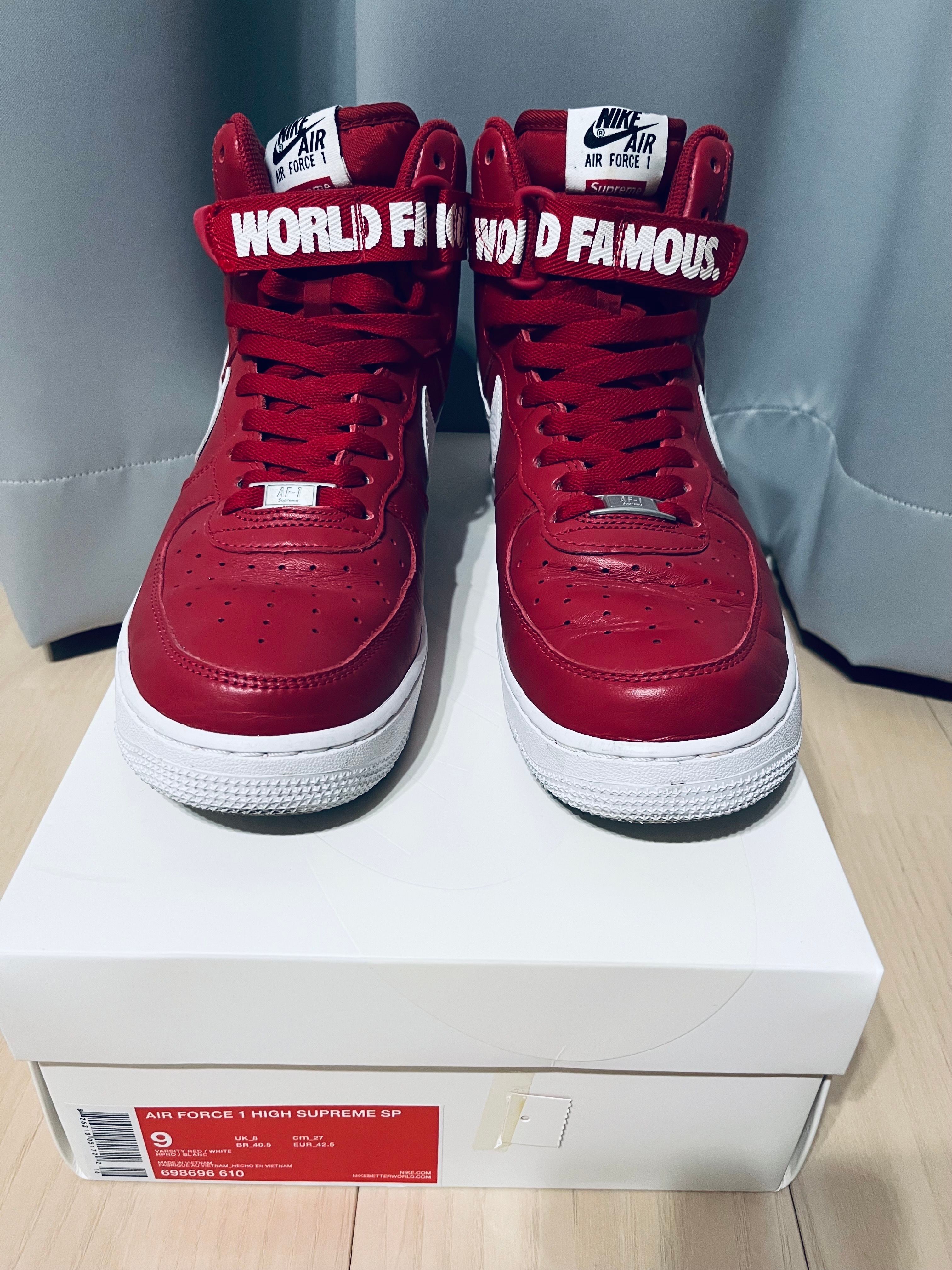 Supreme × Nike Air Force 1 High World Famous "Red"