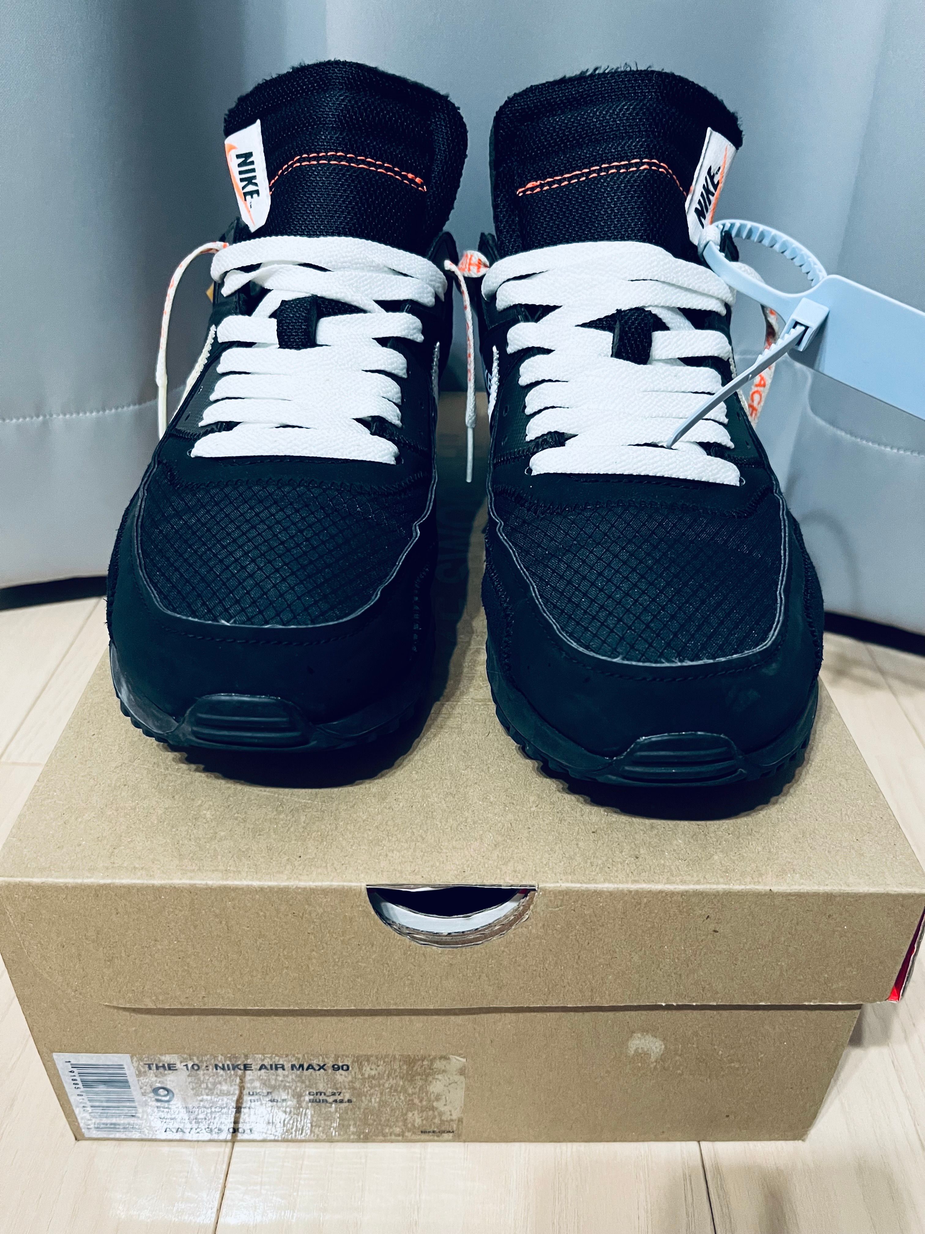 Off-White × Nike Air Max 90 "Black/Black-Cone-White"
