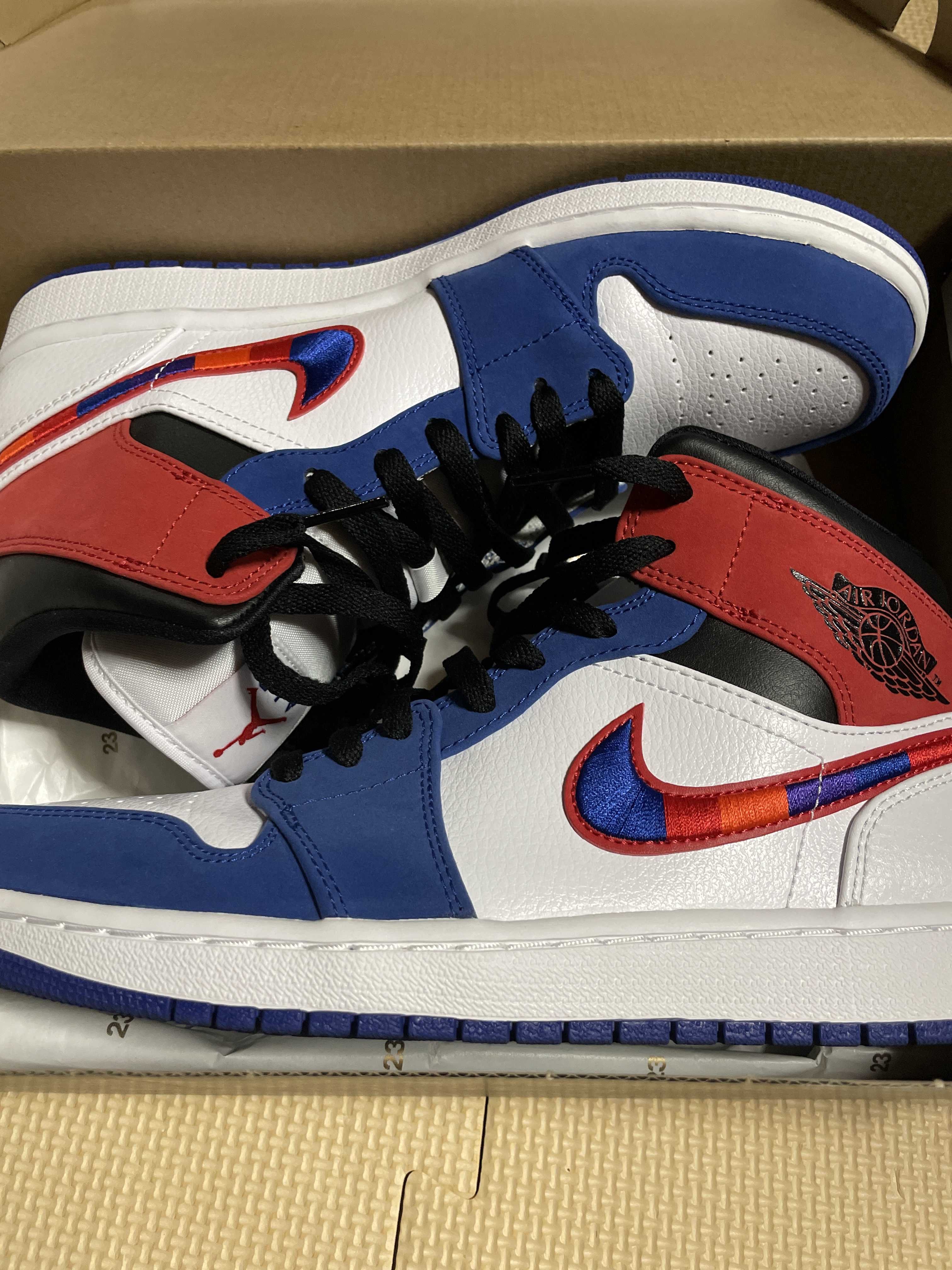 NIKE AIR JORDAN 1 MID "WHITE/BLUE/RED"