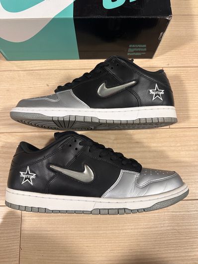 Supreme × Nike Dunk Low "Metallic Silver/Black"