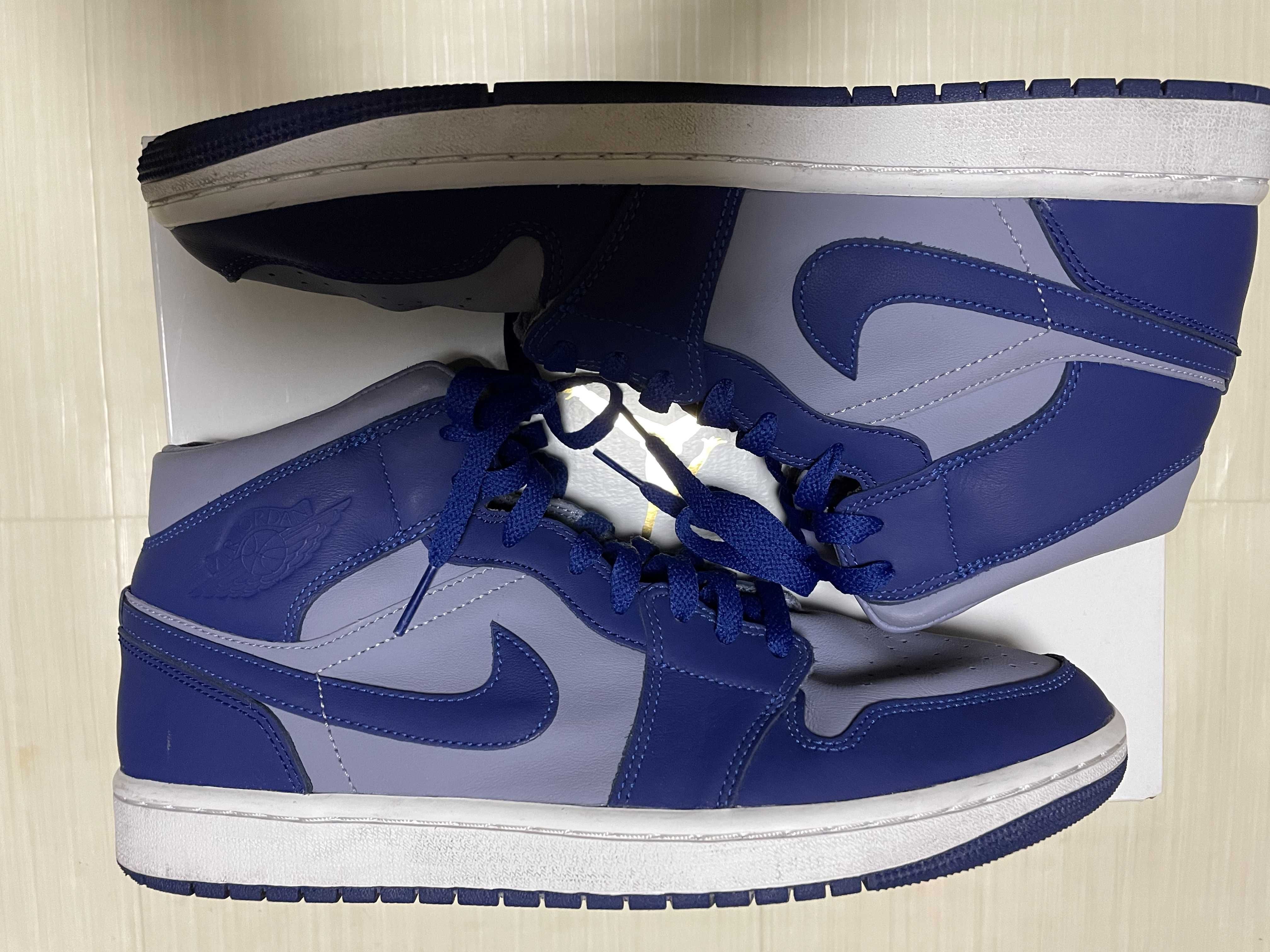 NIKE Women's AIR JORDAN 1 MID "BLUE/GREY"