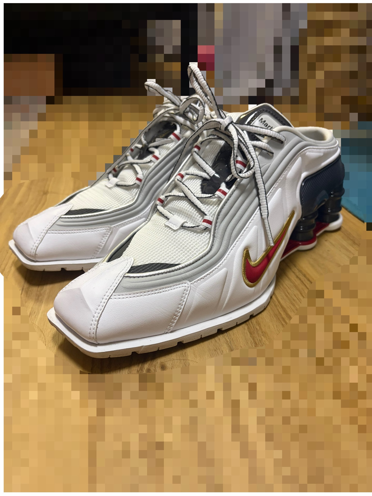 Martine Rose × Nike Women's Shox MR4 "White/Varsity Red"