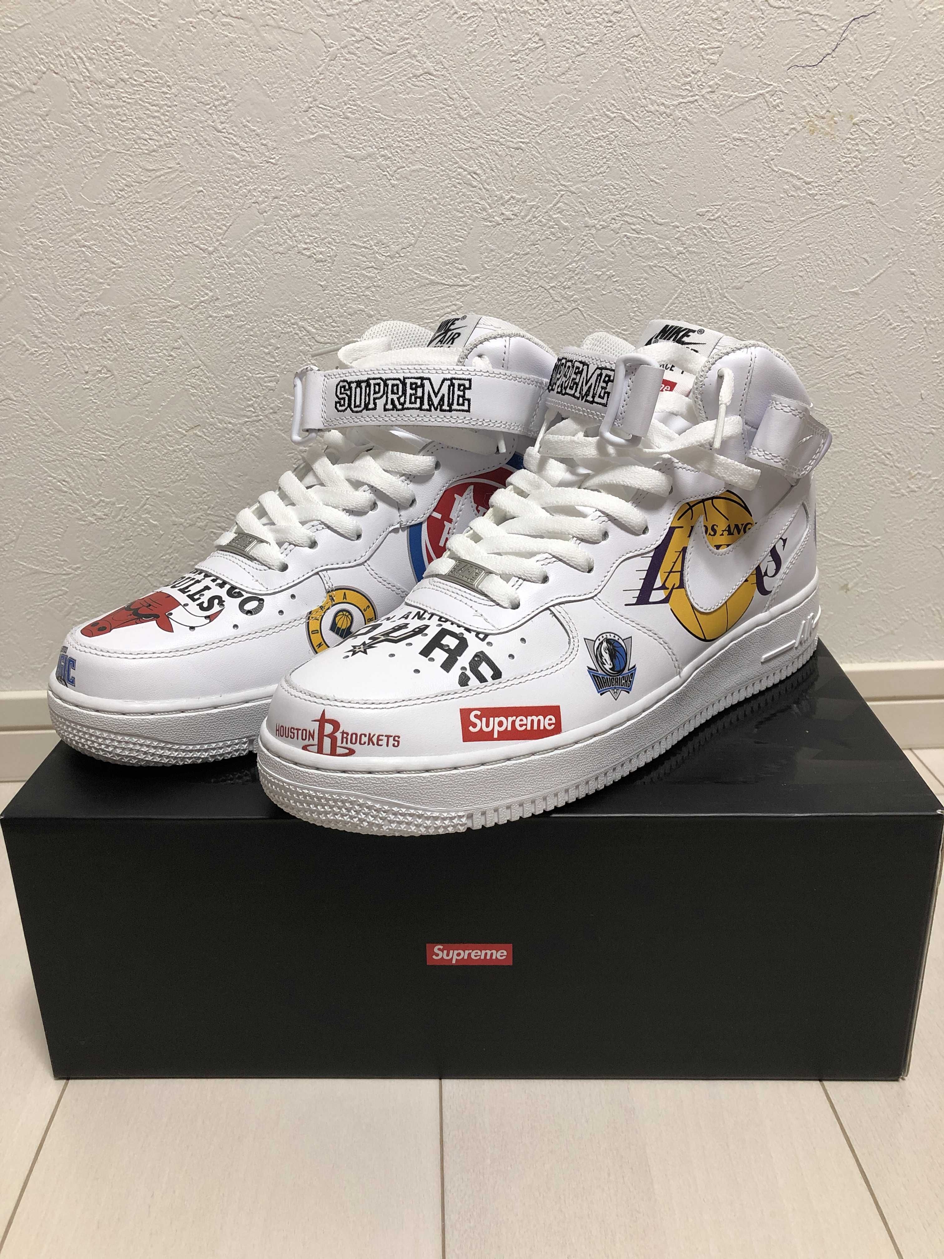 Supreme × NBA × Nike Air Force 1 Mid '07 "White"