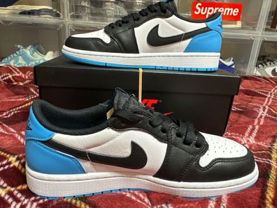 Nike Women's Air Jordan 1 Low OG "Black and Dark Powder Blue/UNC"