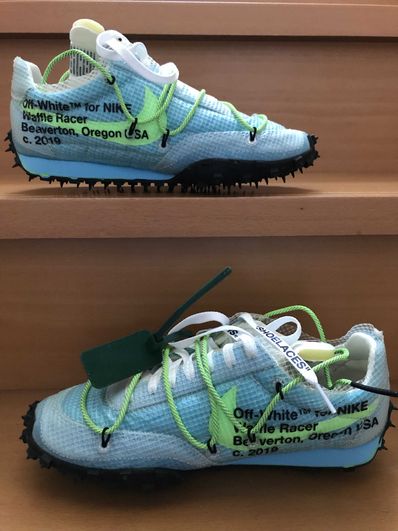 Off-White × Nike Women's Waffle Racer "Vivid Sky"