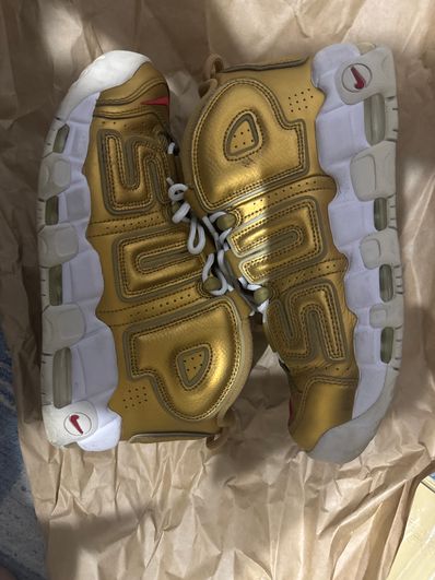 Supreme × Nike Air More Uptempo "Metallic Gold"