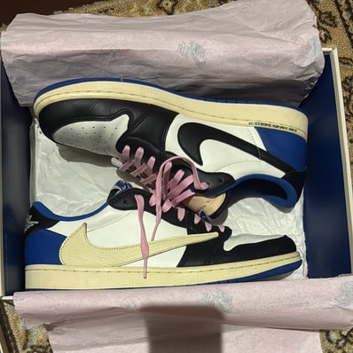 Travis Scott × fragment design × Nike Air Jordan 1 Low OG SP "Military Blue"