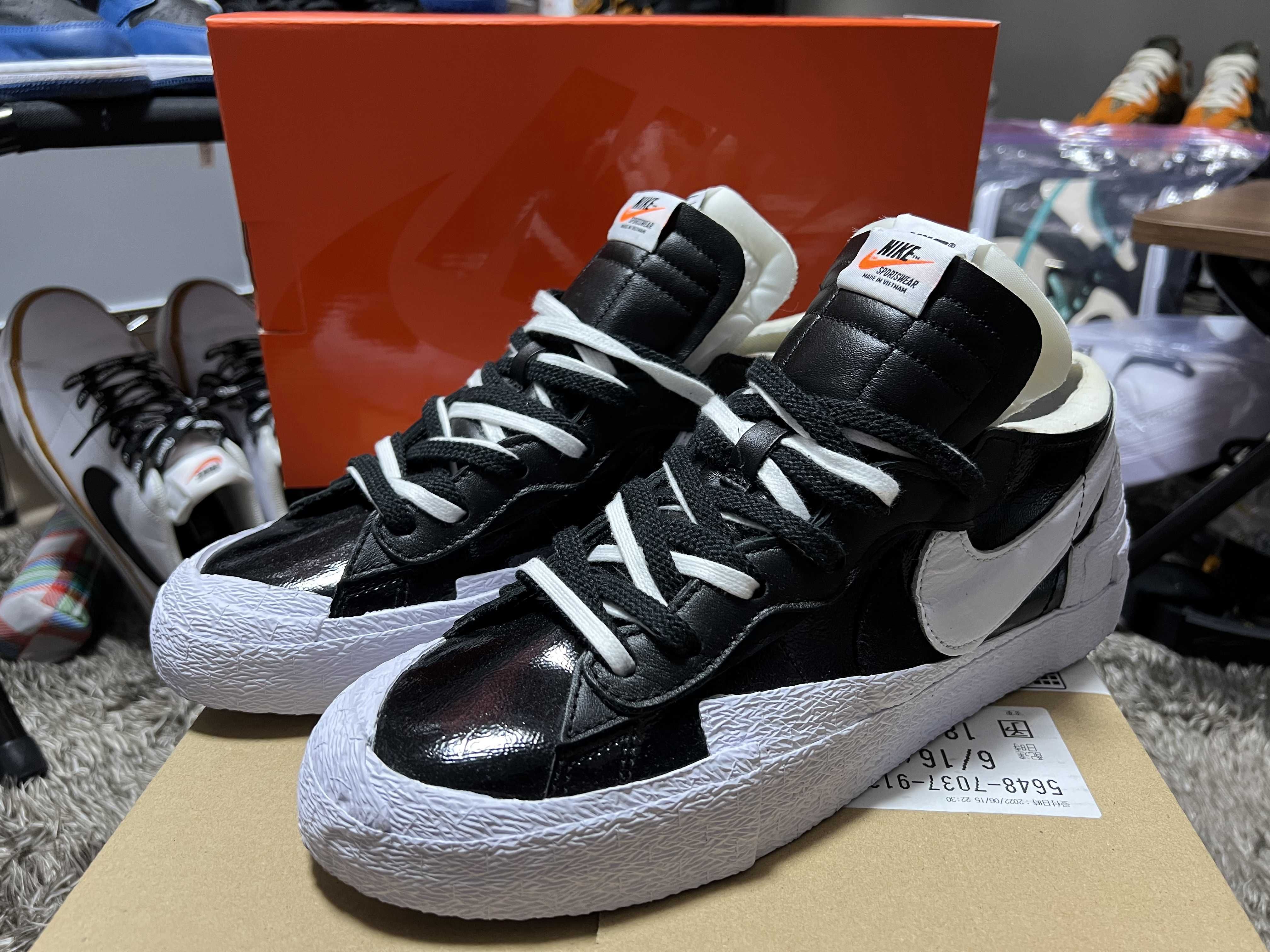 sacai × Nike Blazer Low "Black Patent Leather"
