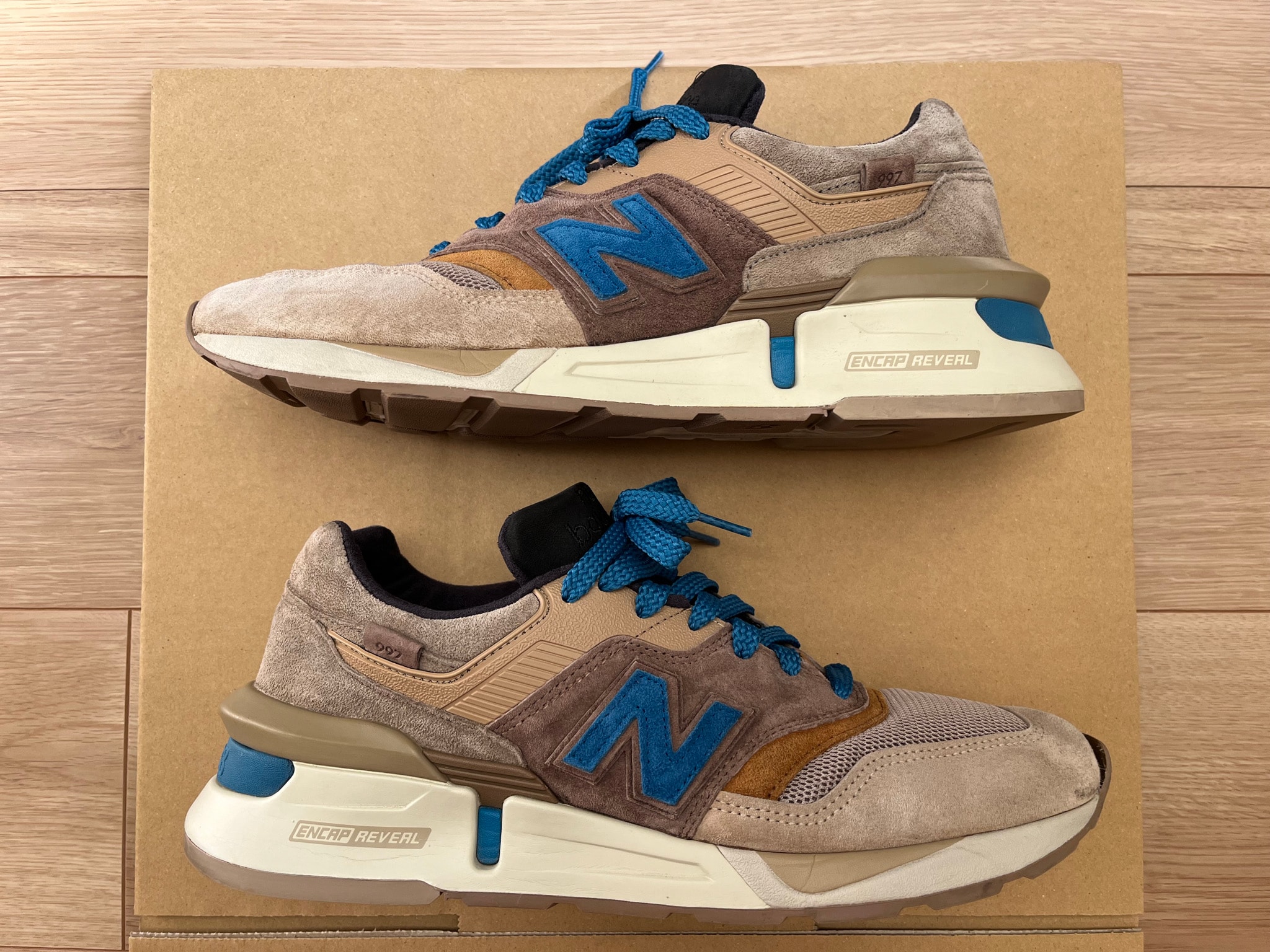 KITH × nonnative × New Balance 997S Fusion "Brown/Black-Cobalt Blue"