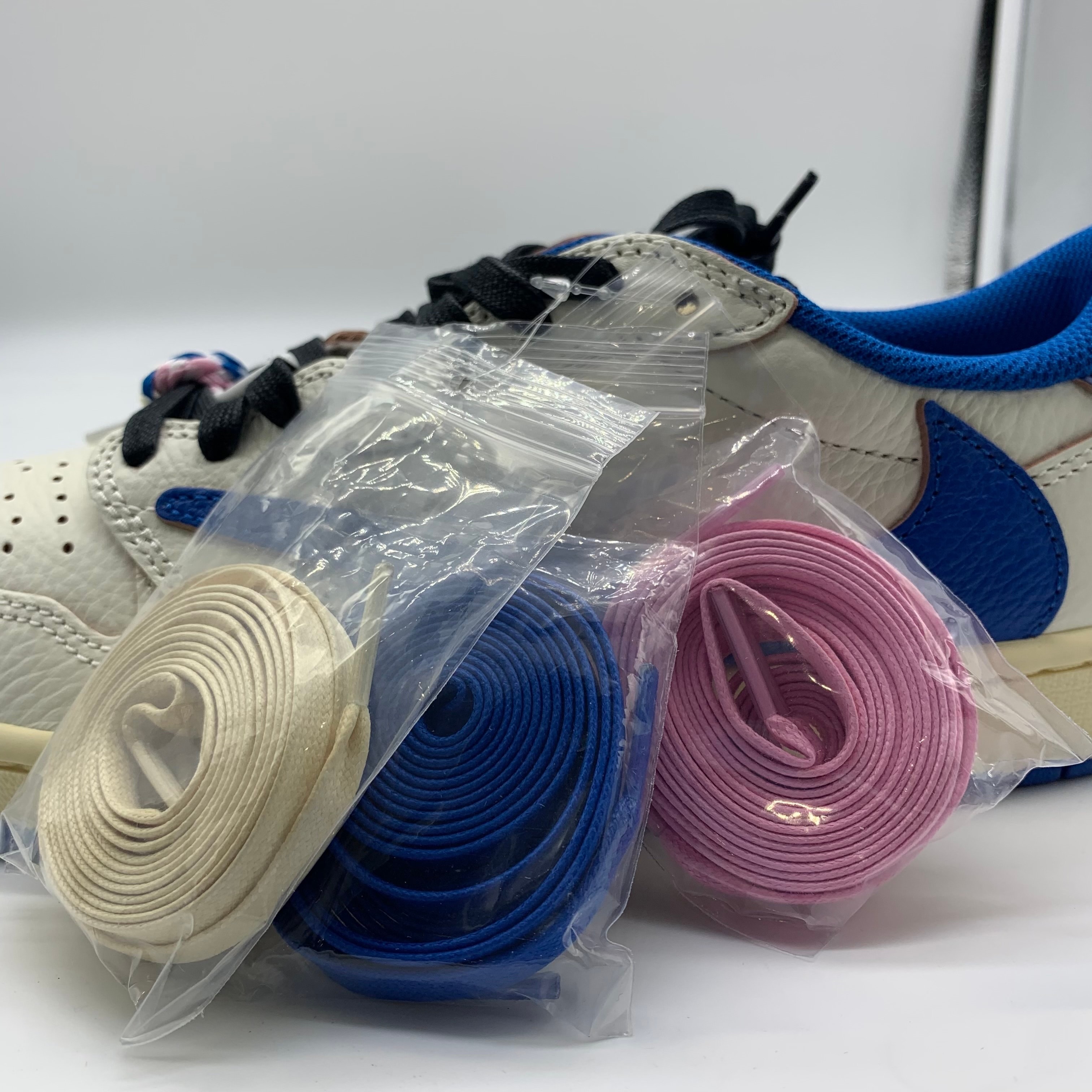 Travis Scott × fragment design × Nike Air Jordan 1 Low OG "Sail/Military Blue"