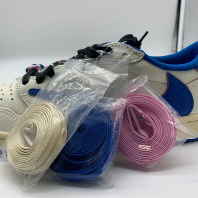 Travis Scott × fragment design × Nike Air Jordan 1 Low OG "Sail/Military Blue"