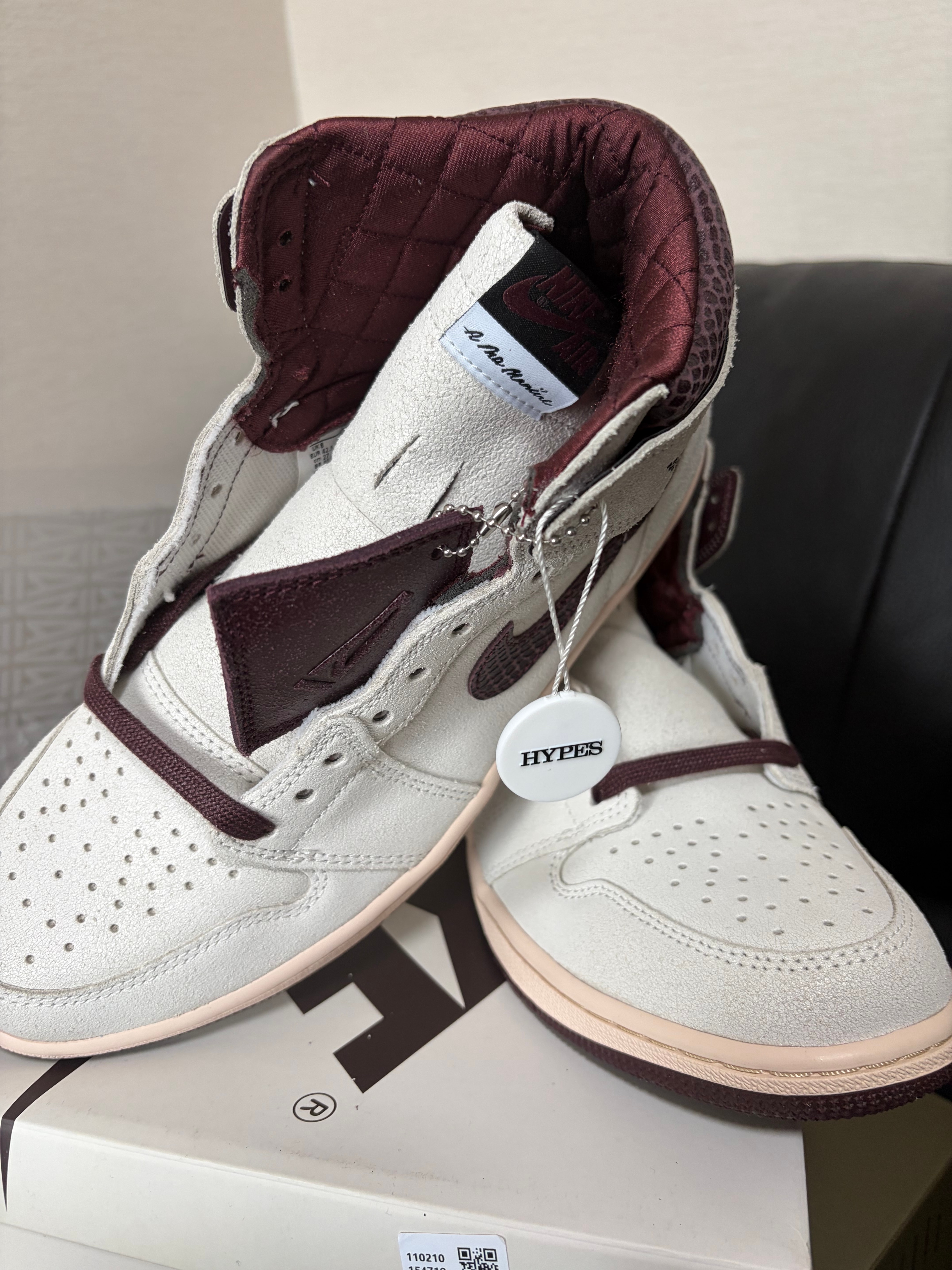 A Ma Maniere × Nike Air Jordan 1 Retro High OG "Sail and Burgundy"