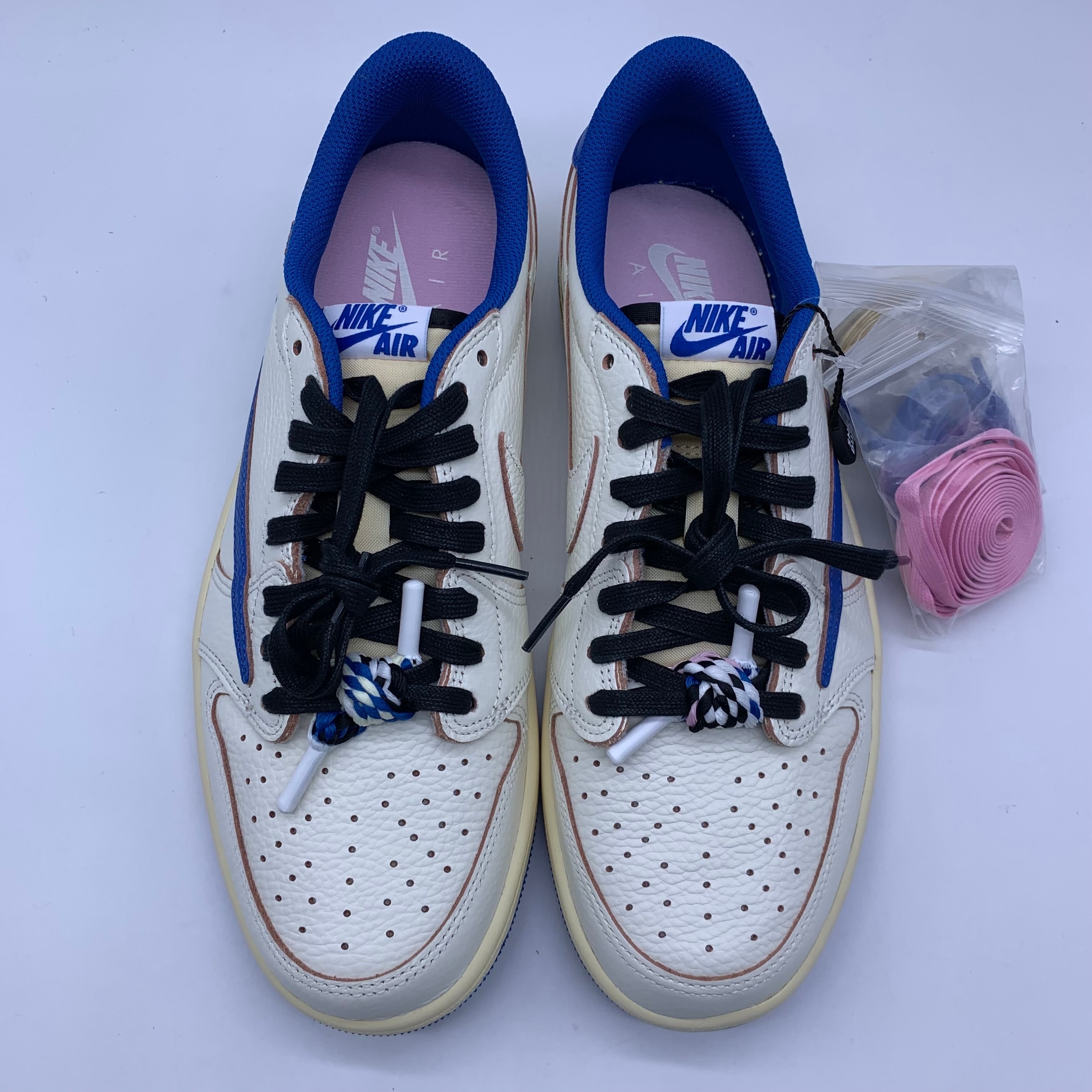 Travis Scott × fragment design × Nike Air Jordan 1 Low OG "Sail/Military Blue"