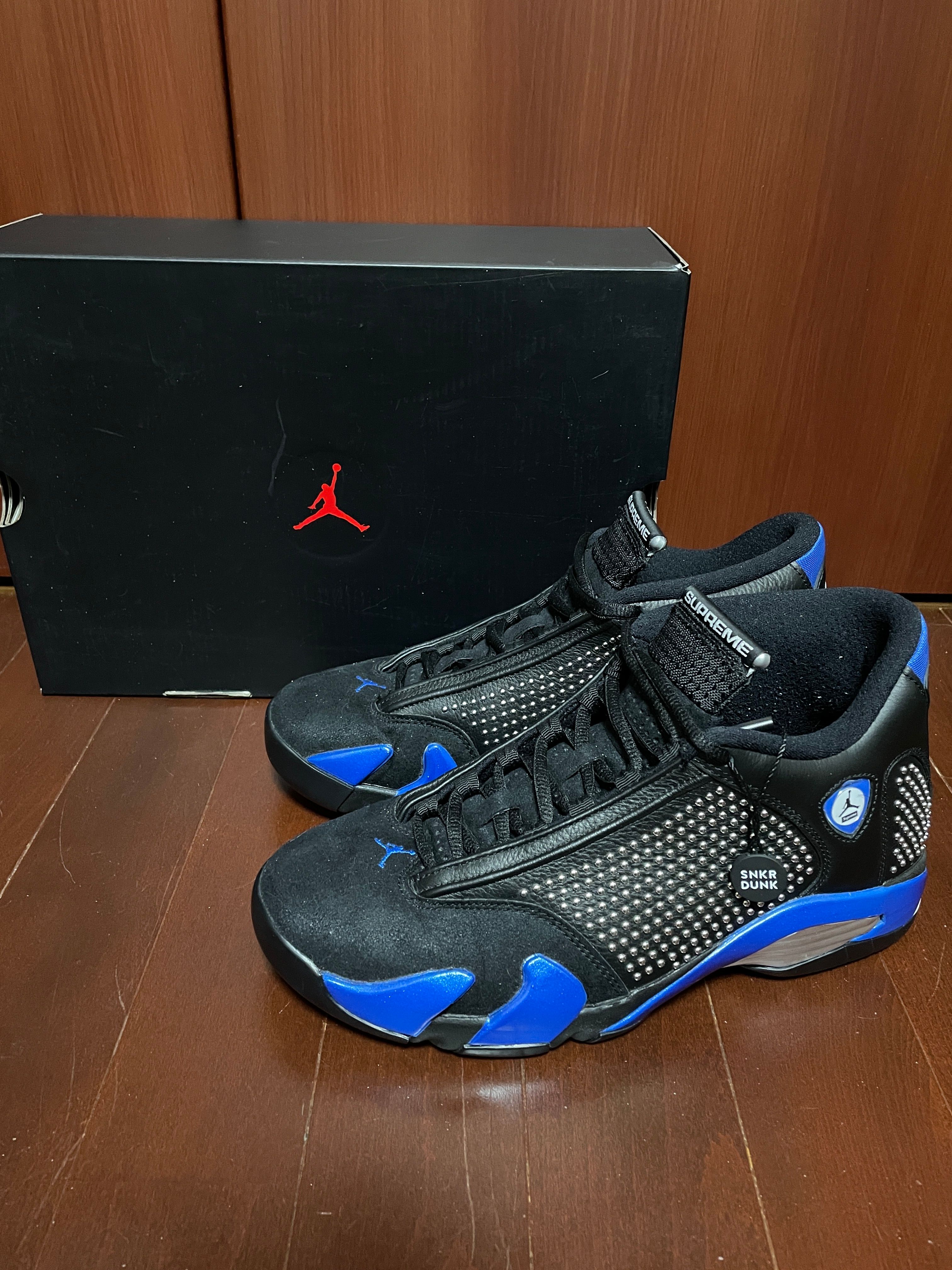 Supreme × Nike Air Jordan 14 Retro "Black/Varsity Royal/Chrome"