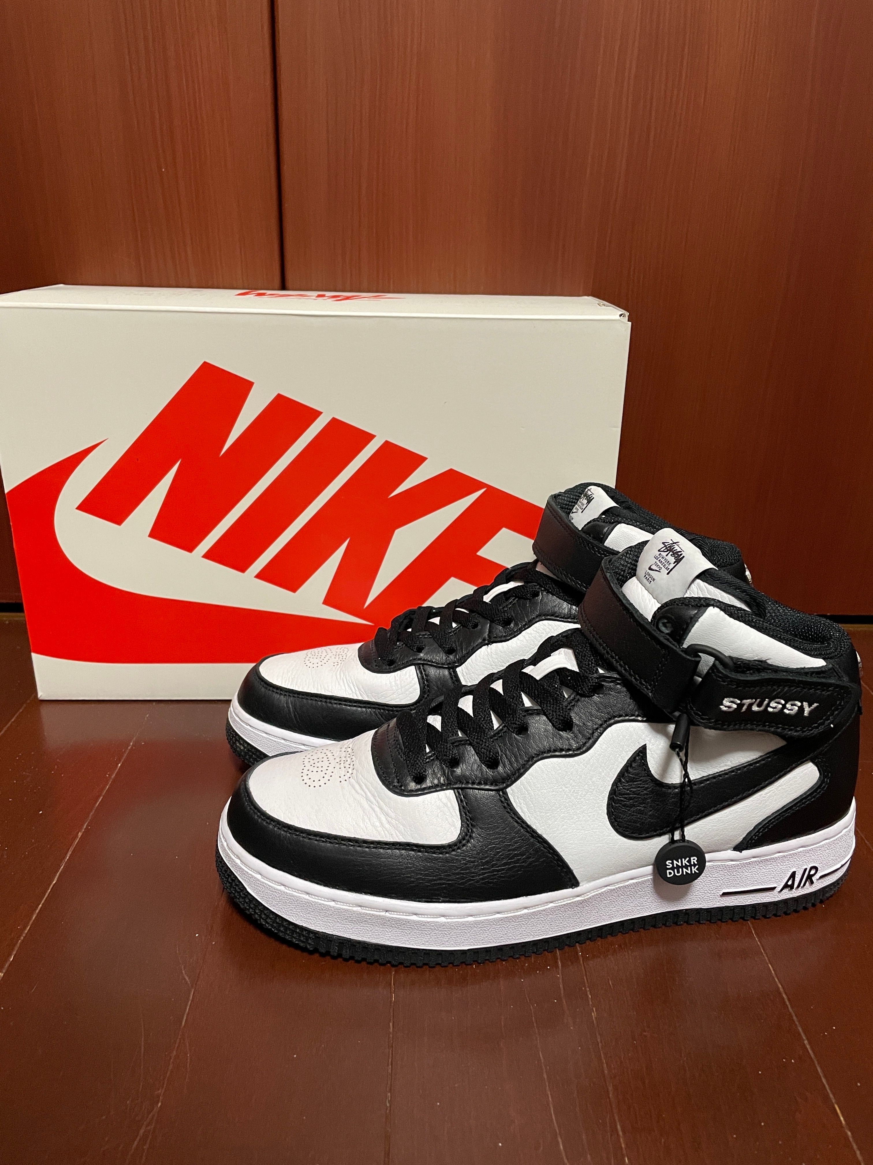Stussy × Nike Air Force 1 Mid "Black and Light Bone"