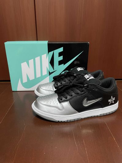 Supreme × Nike Dunk Low "Metallic Silver/Black"