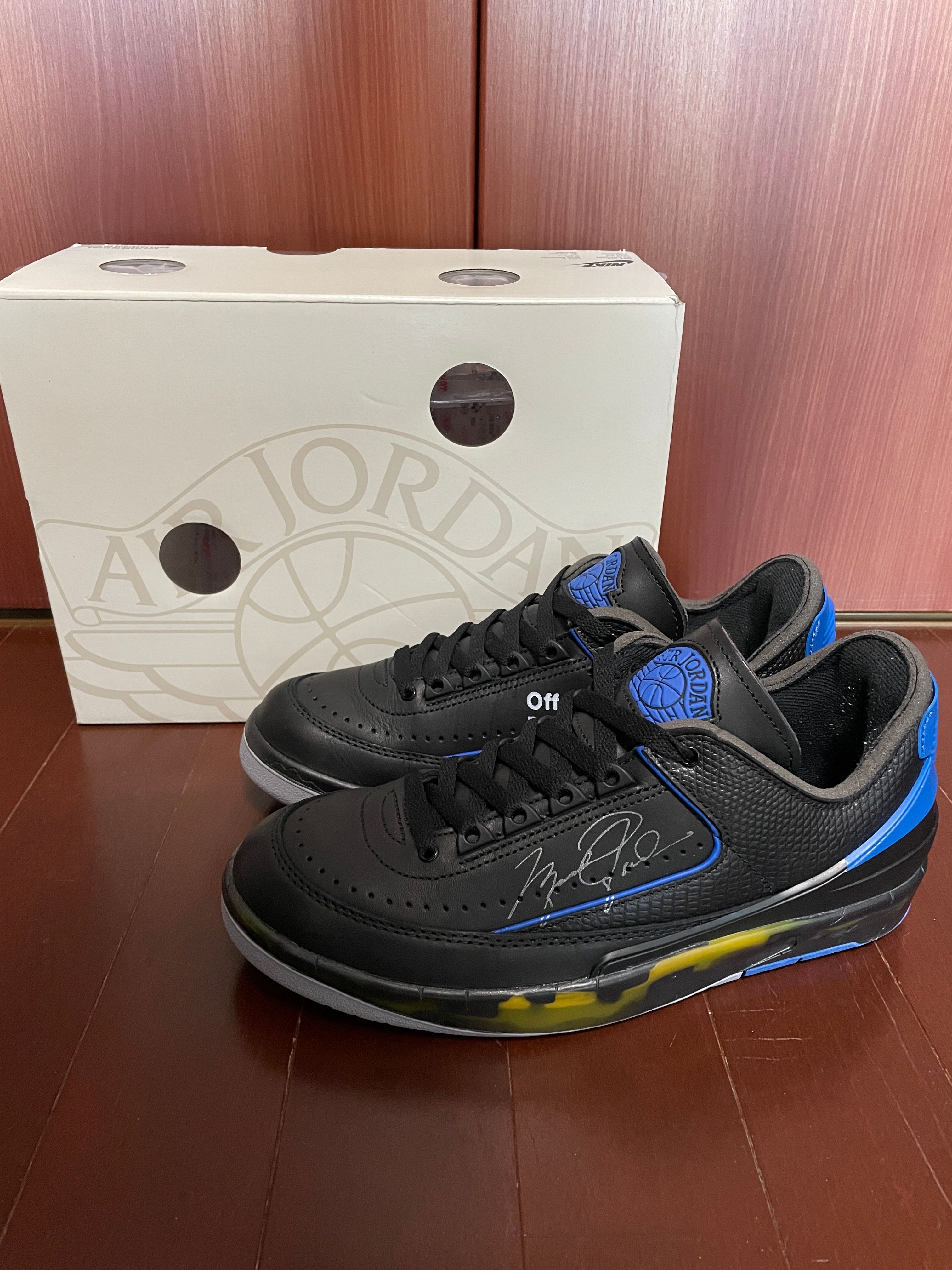 Off-White × Nike Air Jordan 2 Low "Black and Varsity Royal"