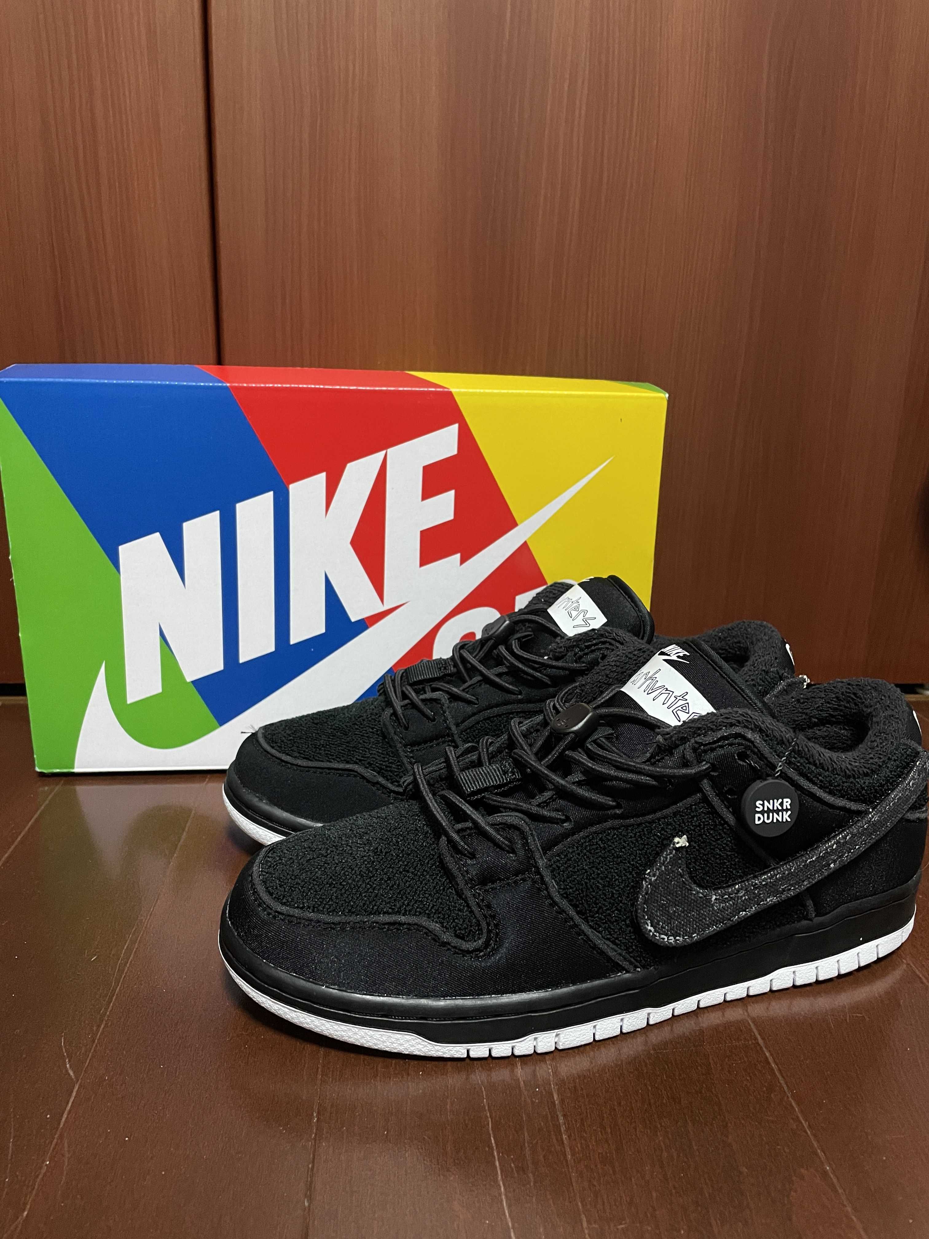 Gnarhunters × Nike SB Dunk Low "Black/White"