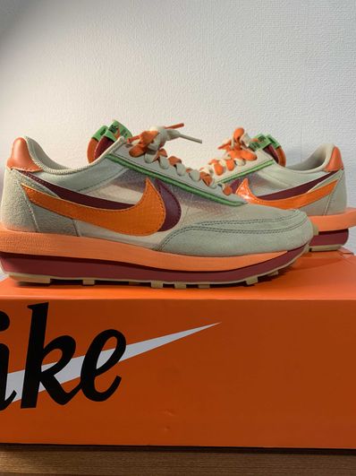 CLOT × Sacai × Nike LD Waffle "Orange Blaze"