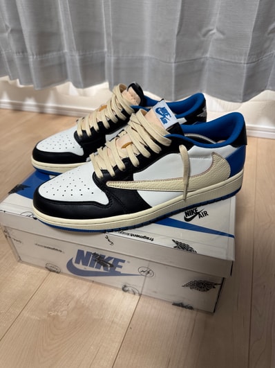 Travis Scott × fragment design × Nike Air Jordan 1 Low OG SP "Military Blue"