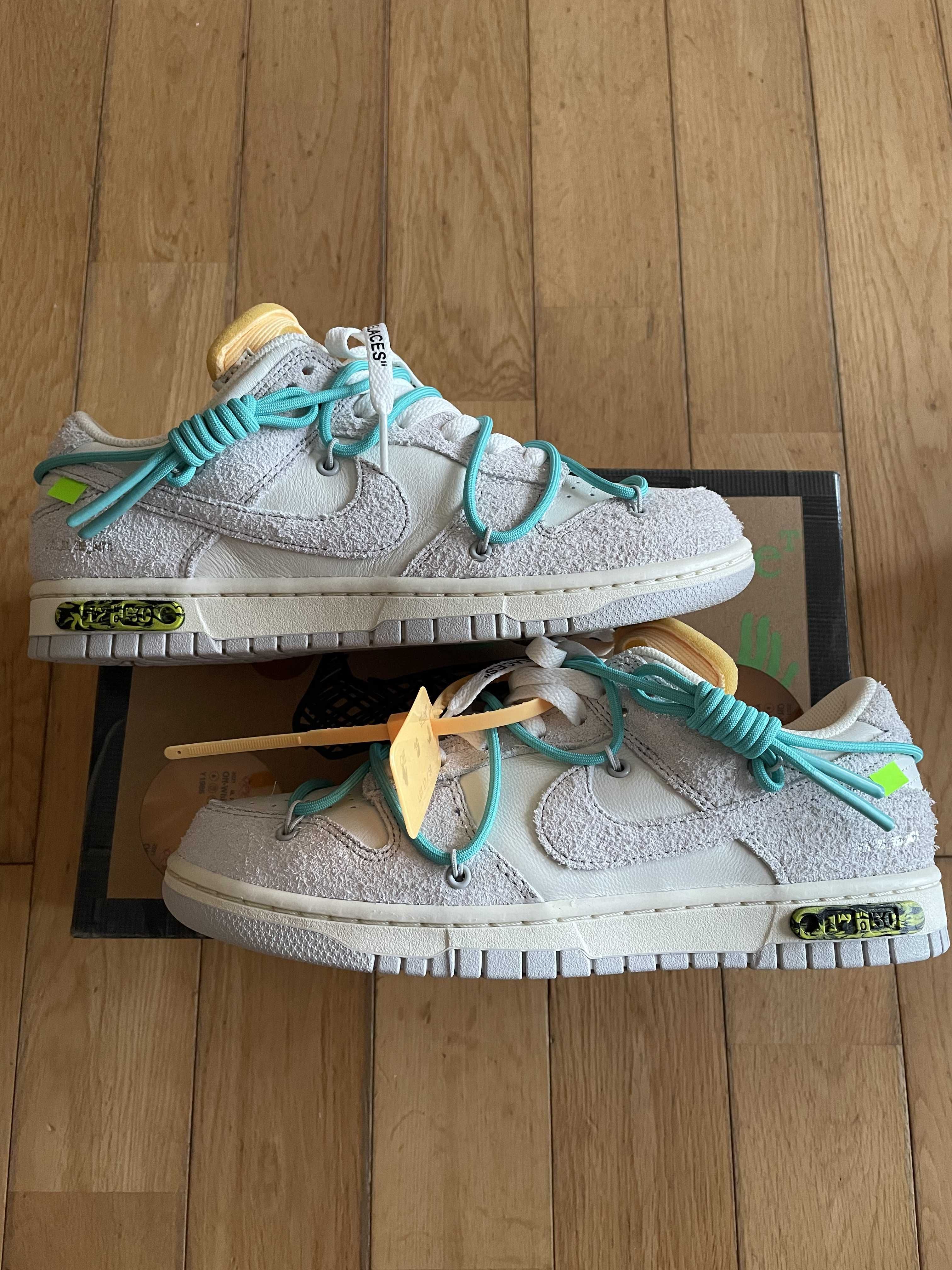 Off-White × Nike Dunk Low "Sail/Neutral Gray/Hyper Pink"