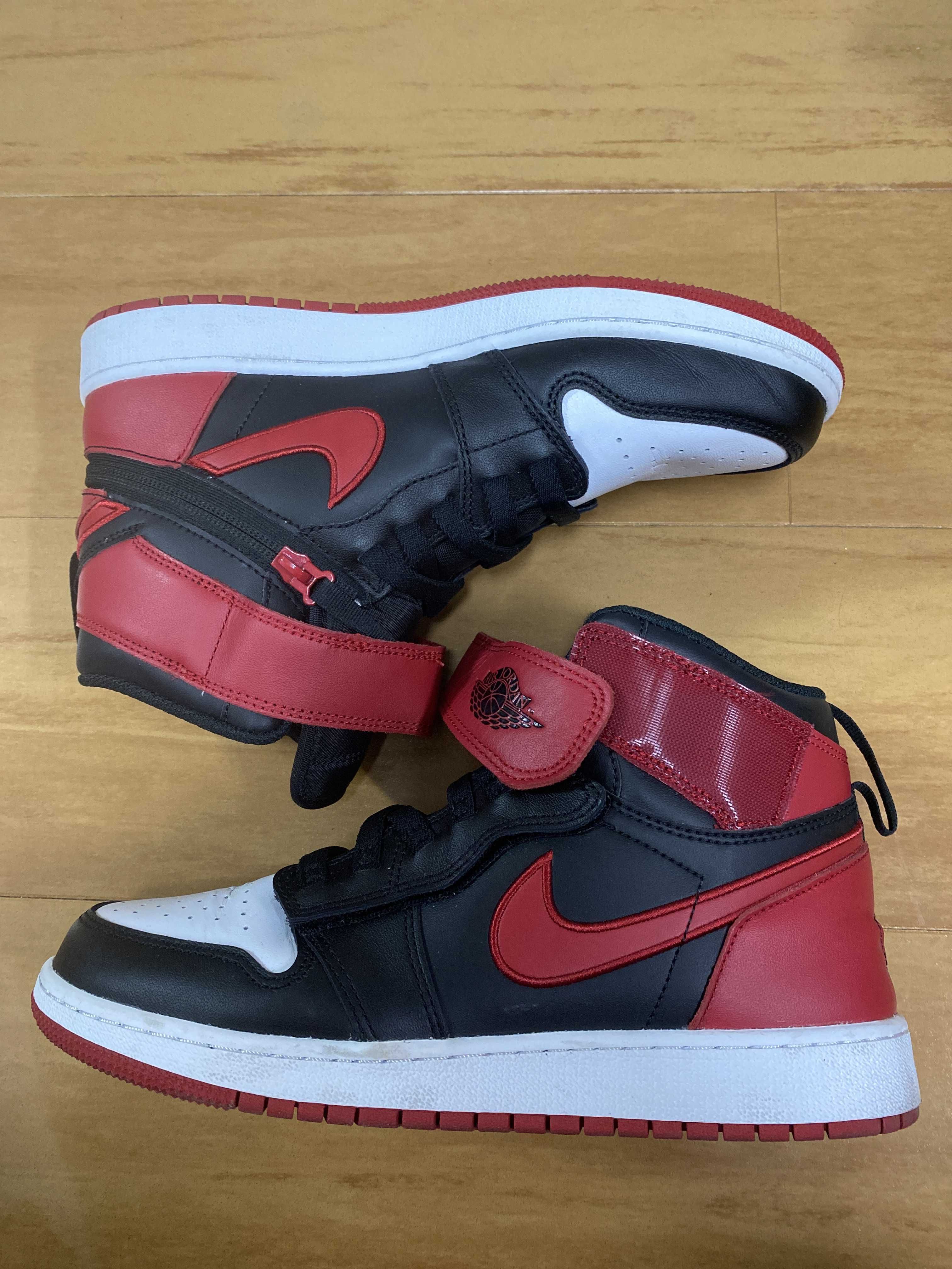 Nike GS Air Jordan 1 High Flyease "Bred White Toe"