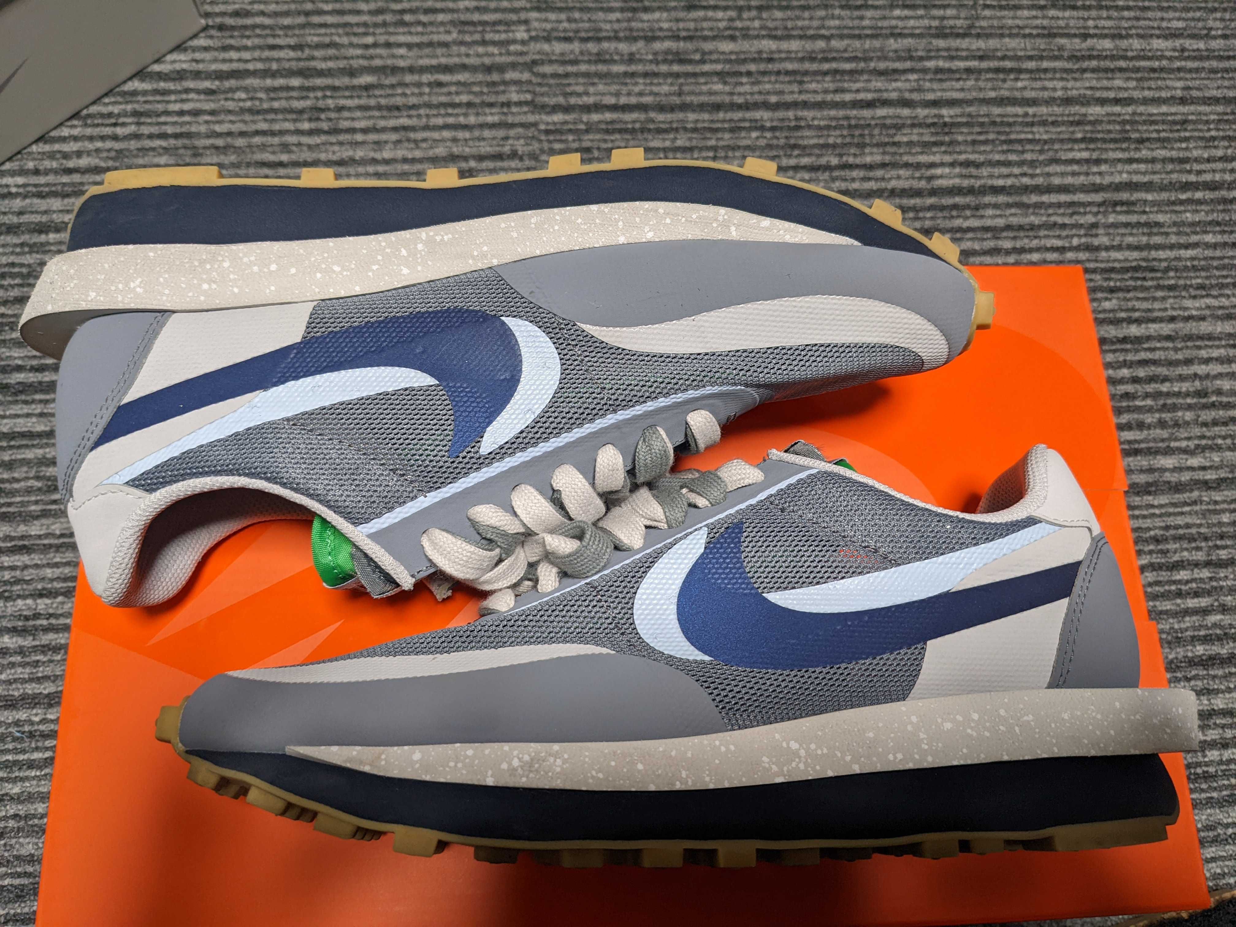 CLOT × Sacai × Nike LD Waffle "Grey Obsidian/Cool Grey"