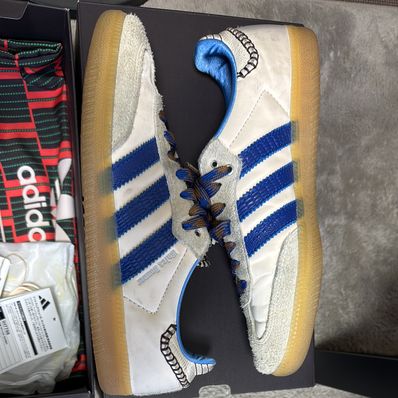 Wales Bonner × adidas Nylon Samba "Wonder Clay/Team Royal Blue/Wonder White"