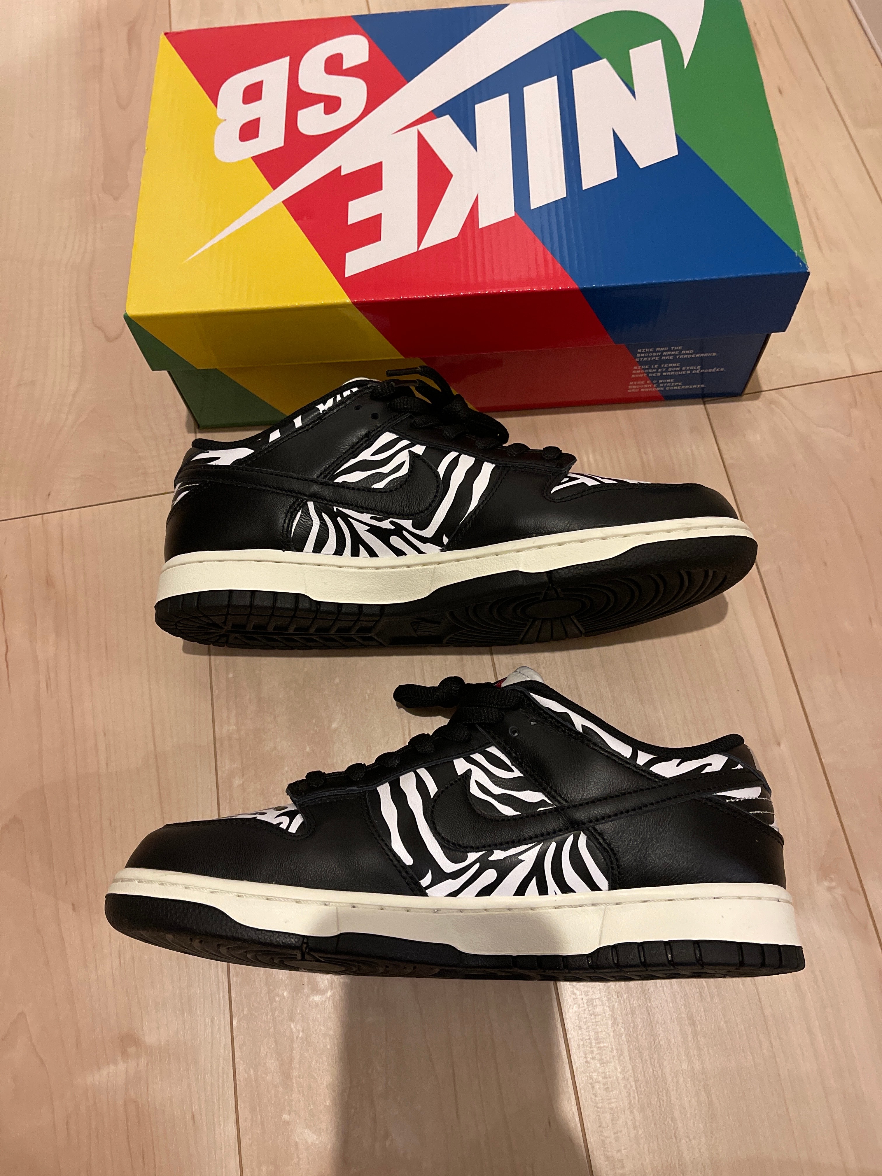 Quartersnacks × Nike SB Dunk Low "Zebra Cake/Safari"