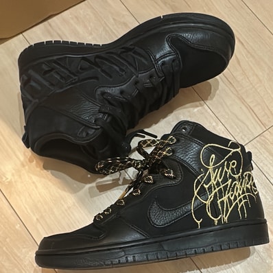 Faust × Nike SB Dunk High "Black and Metallic Gold"