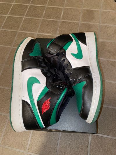 NIKE GS AIR JORDAN 1 MID "GREEN TOE"