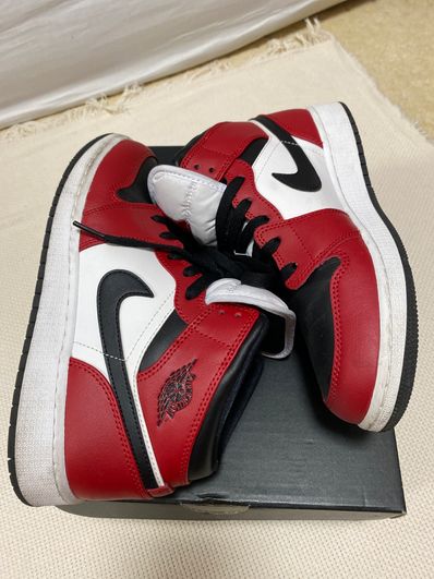 Nike GS Air Jordan 1 Mid "Black/Gym Red-White"