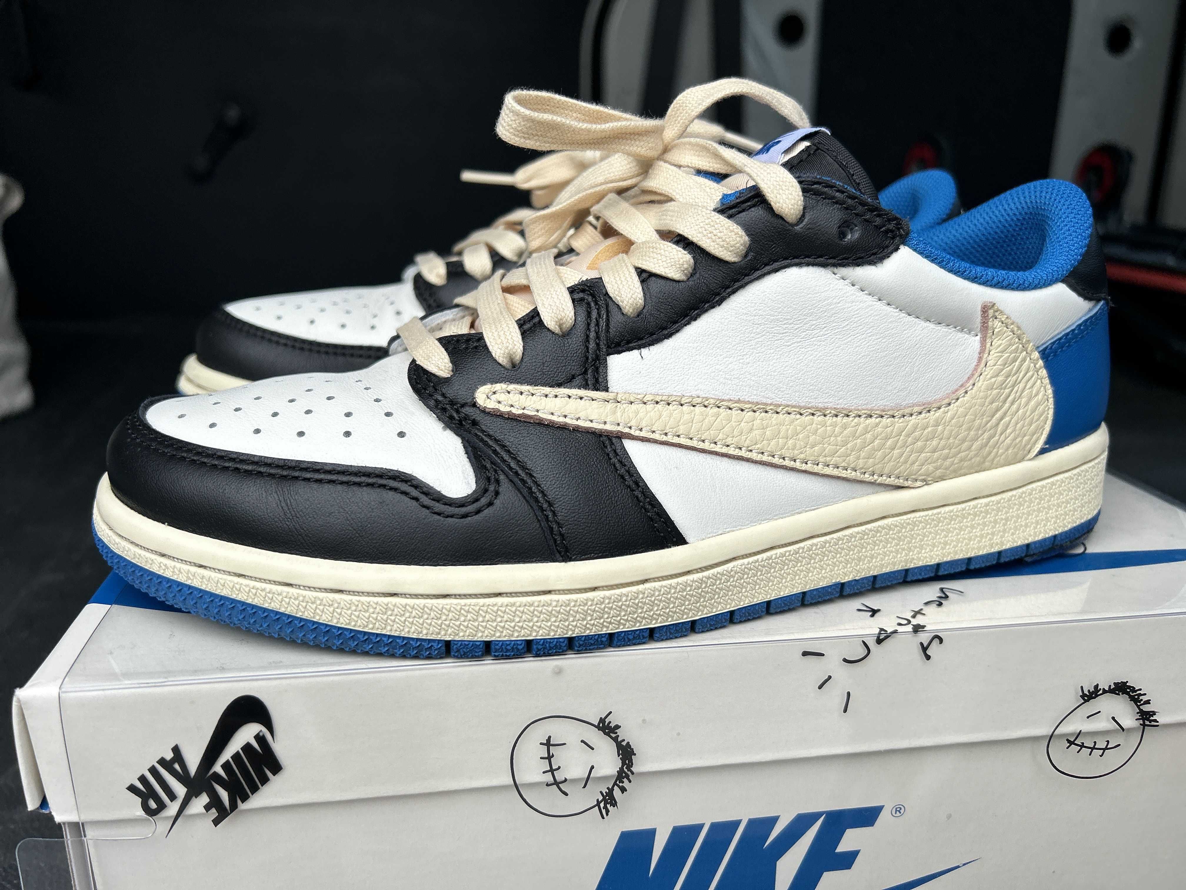 Travis Scott × fragment design × Nike Air Jordan 1 Low OG SP "Military Blue"