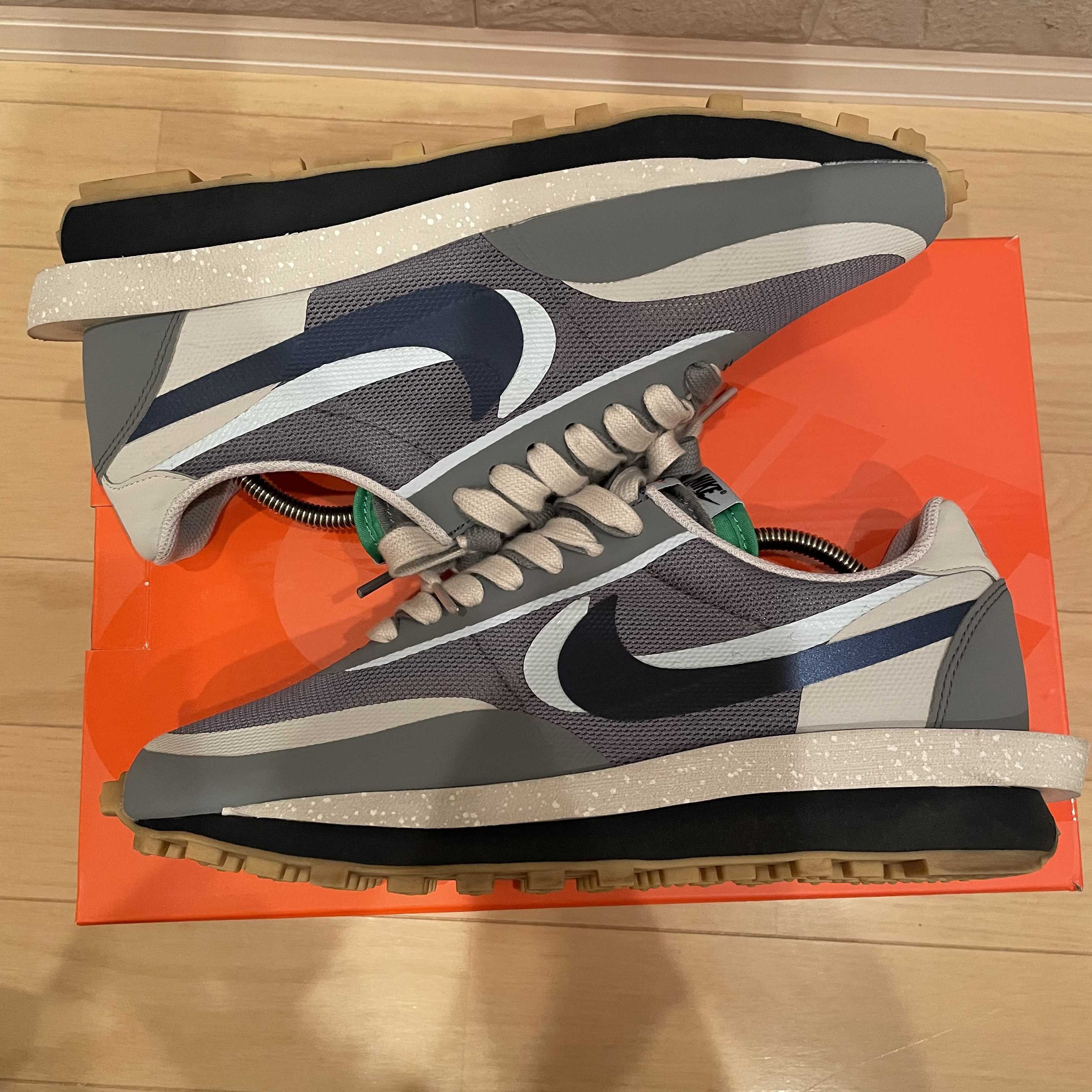 CLOT × Sacai × Nike LD Waffle "Grey Obsidian/Cool Grey"