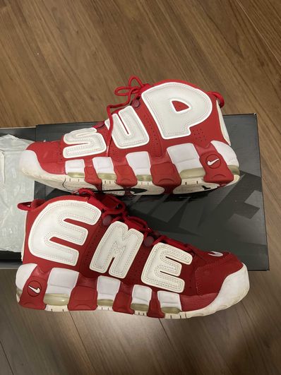 Supreme × Nike Air More Uptempo "White/Red"