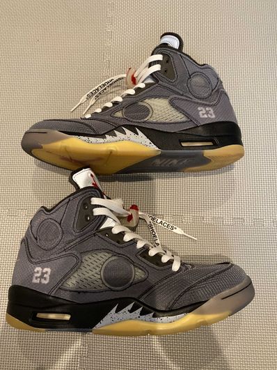 Off-White × Nike Air Jordan 5 "Black/Muslin/Fire Red"