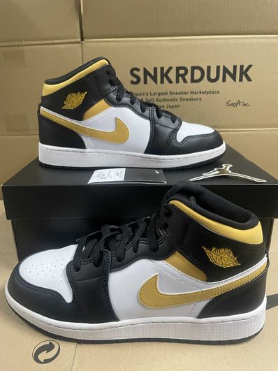NIKE GS AIR JORDAN 1 MID "UNIVERSITY GOLD"
