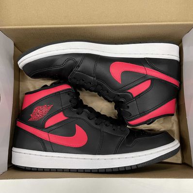 NIKE Women's AIR JORDAN 1 MID "BLACK/SIREN RED/WHITE"