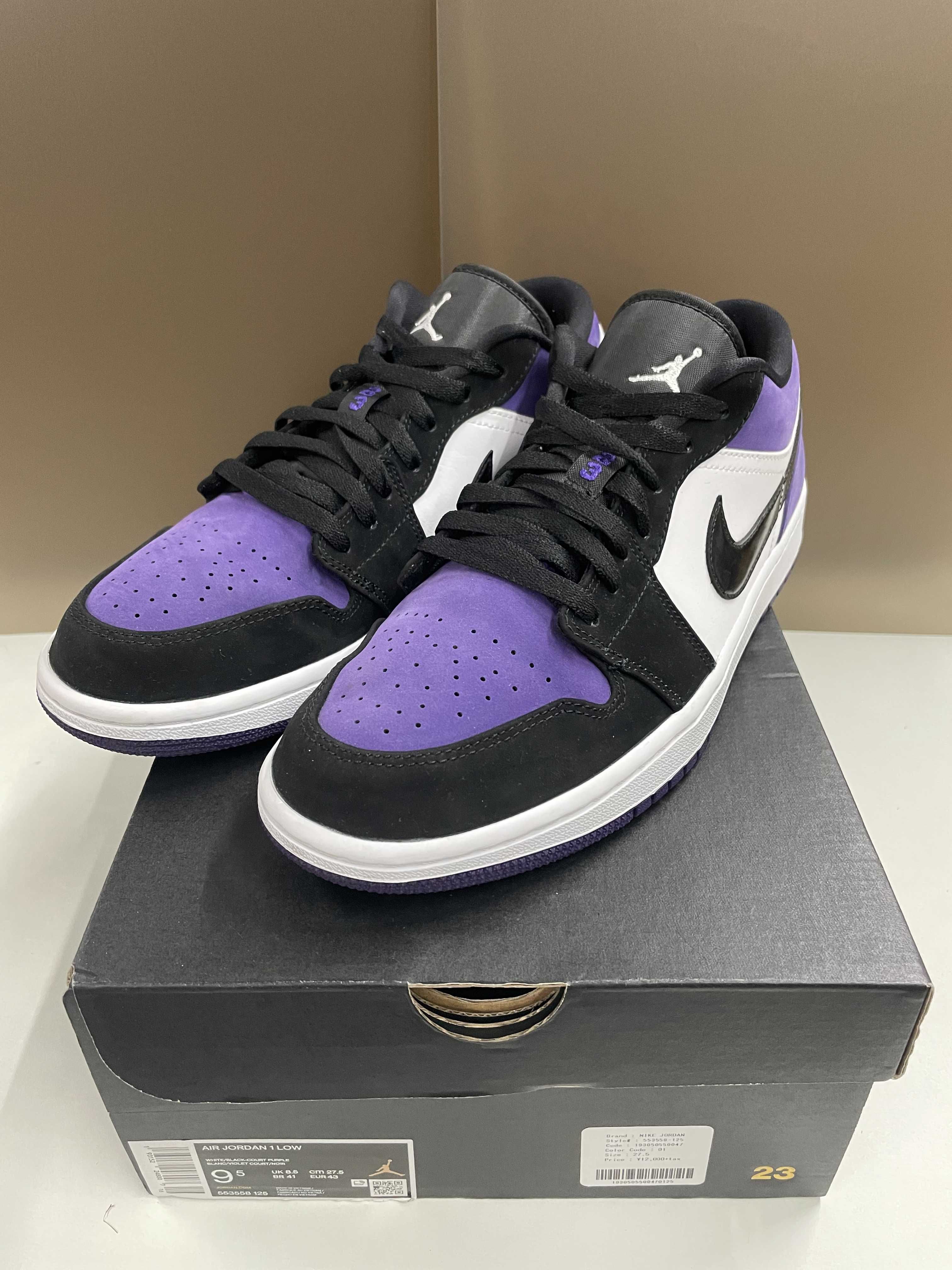 Nike Air Jordan 1 Retro Low "White/Black/Court Purple" 