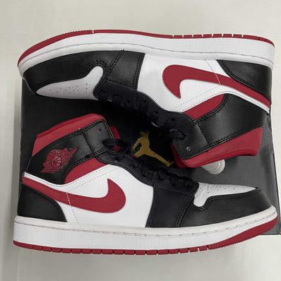 Nike Air Jordan 1 Mid "White/Gym Red Black"