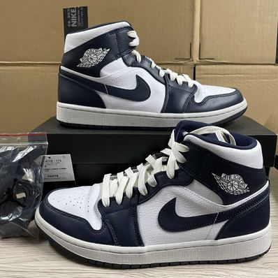 Nike Air Jordan 1 Mid "White Metallic Gold Obsidian"