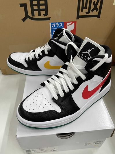 Nike Women's Air Jordan 1 Mid "White/Red/Yellow"