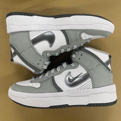 Nike Women's Dunk High UP "White/Ligh Smoke Grey/Smoke Grey/Silver"