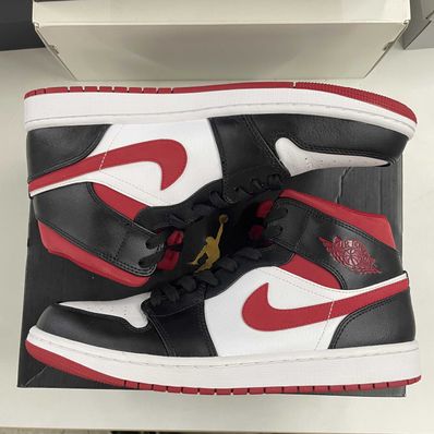 Nike Air Jordan 1 Mid "White/Gym Red Black"
