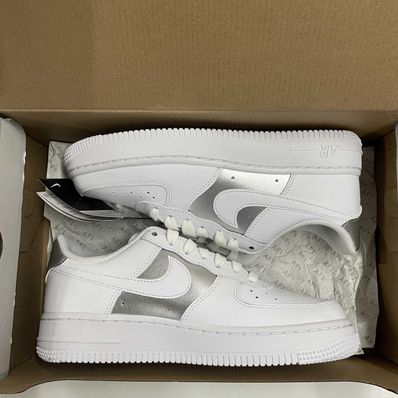 Nike Women's Air Force 1 Low "White/Metallic Silver"