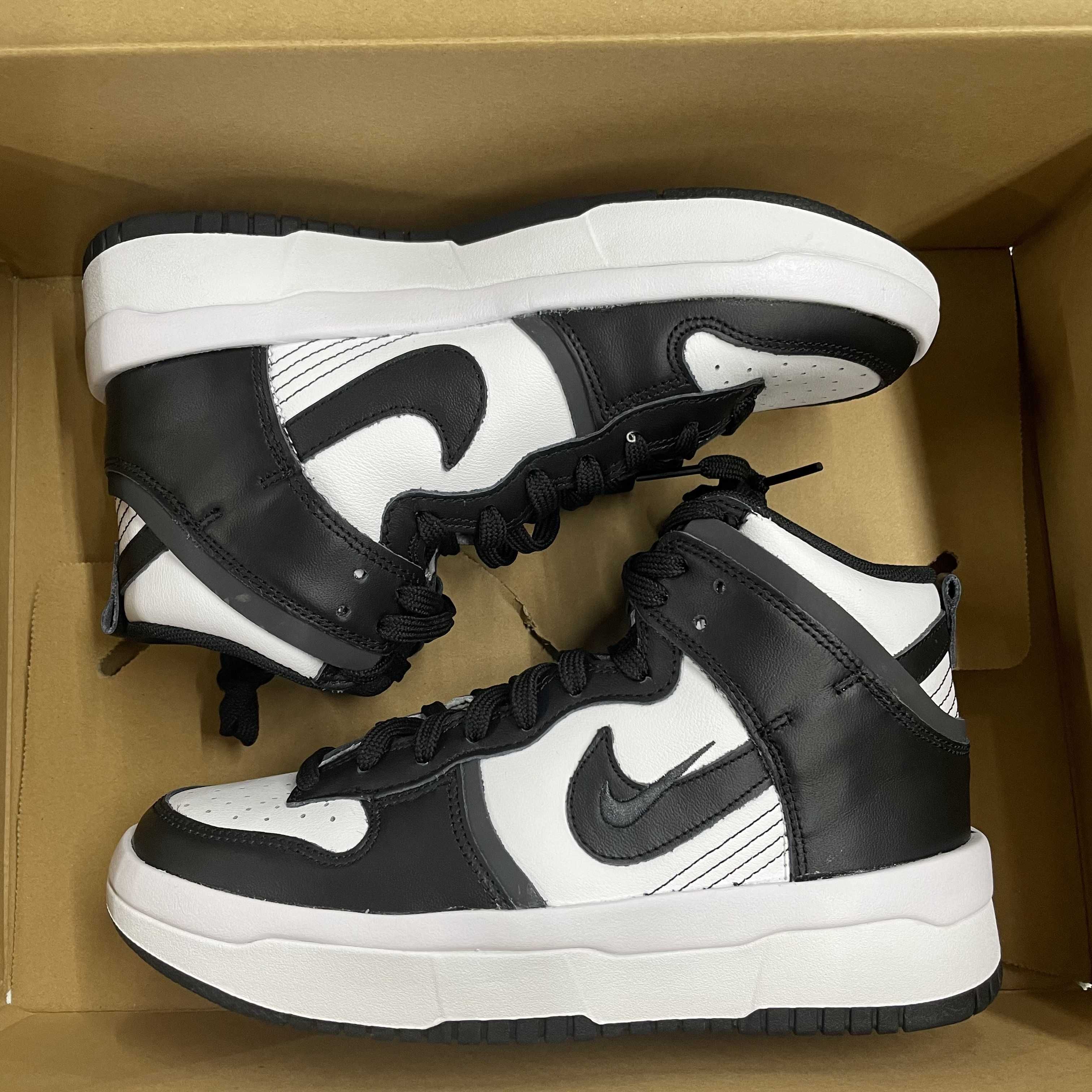 NIKE Women's DUNK HIGH UP "WHITE/BLACK"